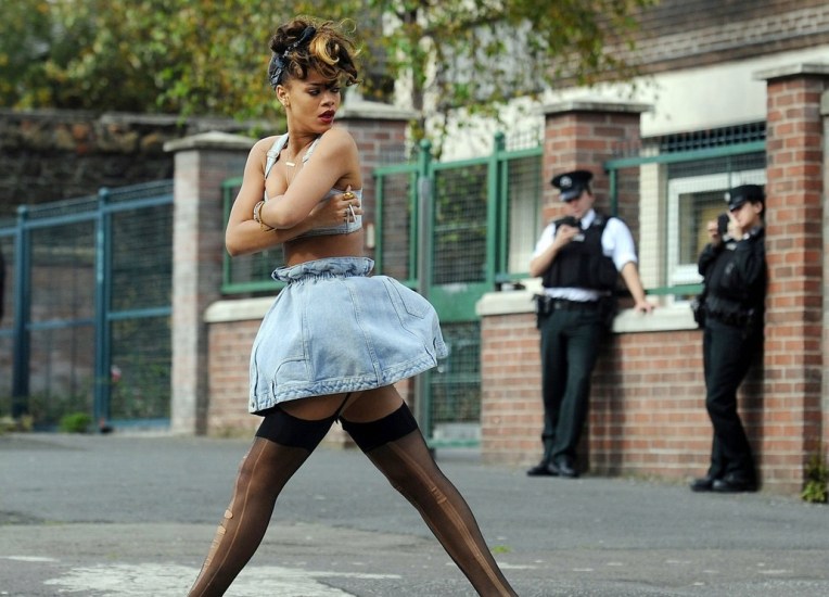 Rihanna Causes A Stir On Music Video Set